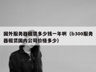 国外服务器租赁多少钱一年啊（b300服务器租赁国内公司价格多少）