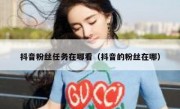抖音粉丝任务在哪看（抖音的粉丝在哪）