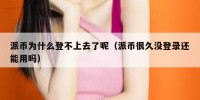 派币为什么登不上去了呢（派币很久没登录还能用吗）