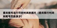 重庆限号出行罚款时间表图片（重庆限行时间和尾号罚款多少）