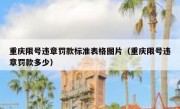 重庆限号违章罚款标准表格图片（重庆限号违章罚款多少）