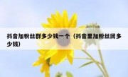 抖音加粉丝群多少钱一个（抖音里加粉丝团多少钱）