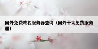 国外免费域名服务器查询（国外十大免费服务器）
