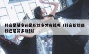 抖音是赞多还是粉丝多才有钱呢（抖音粉丝赚钱还是赞多赚钱）
