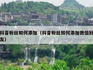 抖音粉丝如何添加（抖音粉丝如何添加微信好友）