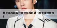 快手涨粉丝有什么好处和坏处（快手涨粉丝快）