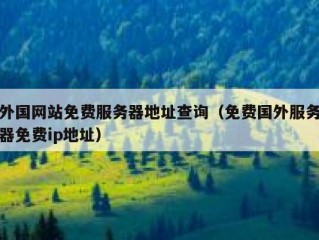 外国网站免费服务器地址查询（免费国外服务器免费ip地址）