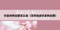 抖音的粉丝群怎么加（怎样加进抖音粉丝群）