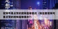 视频号里点赞的视频是哪里的（微信里视频号里点赞的视频是哪里的?）