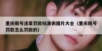 重庆限号违章罚款标准表图片大全（重庆限号罚款怎么罚款的）