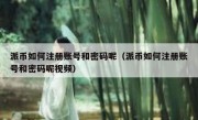 派币如何注册账号和密码呢（派币如何注册账号和密码呢视频）