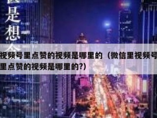 视频号里点赞的视频是哪里的（微信里视频号里点赞的视频是哪里的?）