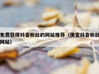 免费获得抖音粉丝的网站推荐（便宜抖音粉丝网站）