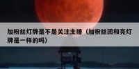 加粉丝灯牌是不是关注主播（加粉丝团和亮灯牌是一样的吗）