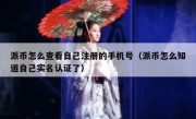 派币怎么查看自己注册的手机号（派币怎么知道自己实名认证了）