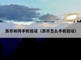 派币如何手机验证（派币怎么手机验证）
