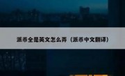 派币全是英文怎么弄（派币中文翻译）