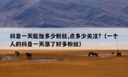 抖音一天能加多少粉丝,点多少关注?（一个人的抖音一天涨了好多粉丝）