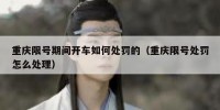 重庆限号期间开车如何处罚的（重庆限号处罚怎么处理）