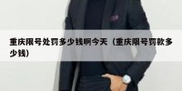 重庆限号处罚多少钱啊今天（重庆限号罚款多少钱）