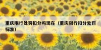重庆限行处罚扣分吗现在（重庆限行扣分处罚标准）