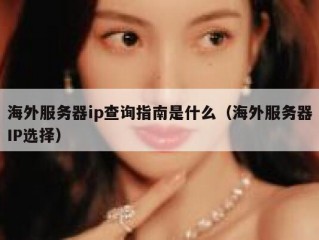 海外服务器ip查询指南是什么（海外服务器IP选择）