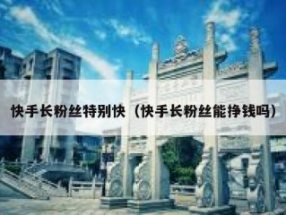 快手长粉丝特别快（快手长粉丝能挣钱吗）