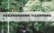 抖音是怎样加粉丝的视频（抖音怎样添加粉丝）
