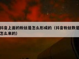 抖音上面的粉丝是怎么形成的（抖音粉丝数是怎么来的）