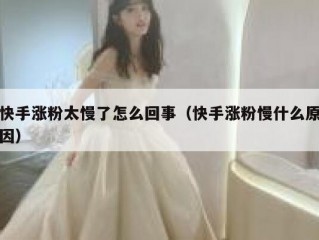 快手涨粉太慢了怎么回事（快手涨粉慢什么原因）