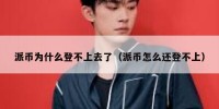 派币为什么登不上去了（派币怎么还登不上）
