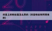抖音上的粉丝是怎么弄的（抖音粉丝如何得来的）