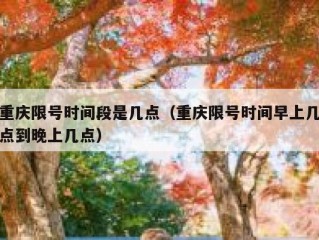 重庆限号时间段是几点（重庆限号时间早上几点到晚上几点）