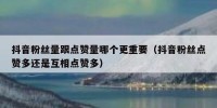 抖音粉丝量跟点赞量哪个更重要（抖音粉丝点赞多还是互相点赞多）