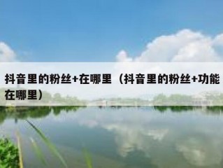 抖音里的粉丝+在哪里（抖音里的粉丝+功能在哪里）