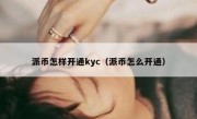 派币怎样开通kyc（派币怎么开通）