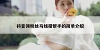 抖音领粉丝马线报帮手的简单介绍