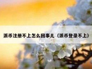 派币注册不上怎么回事儿（派币登录不上）