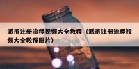 派币注册流程视频大全教程（派币注册流程视频大全教程图片）