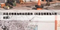 抖音点哪里加粉丝团最快（抖音在哪里加入粉丝团）