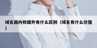 域名国内和国外有什么区别（域名有什么价值）