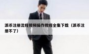 派币注册流程视频操作教程全集下载（派币注册不了）