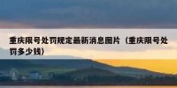 重庆限号处罚规定最新消息图片（重庆限号处罚多少钱）