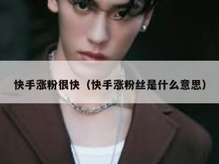 快手涨粉很快（快手涨粉丝是什么意思）