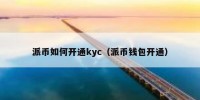 派币如何开通kyc（派币钱包开通）