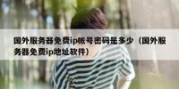 国外服务器免费ip帐号密码是多少（国外服务器免费ip地址软件）