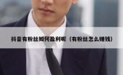 抖音有粉丝如何盈利呢（有粉丝怎么赚钱）