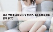 派币注册电话验证不了怎么办（派币电话号码验证不了）