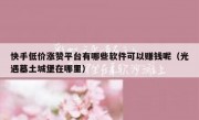 快手低价涨赞平台有哪些软件可以赚钱呢（光遇墓土城堡在哪里）