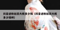 抖音进粉丝团大概多少钱（抖音进粉丝团大概多少钱啊）